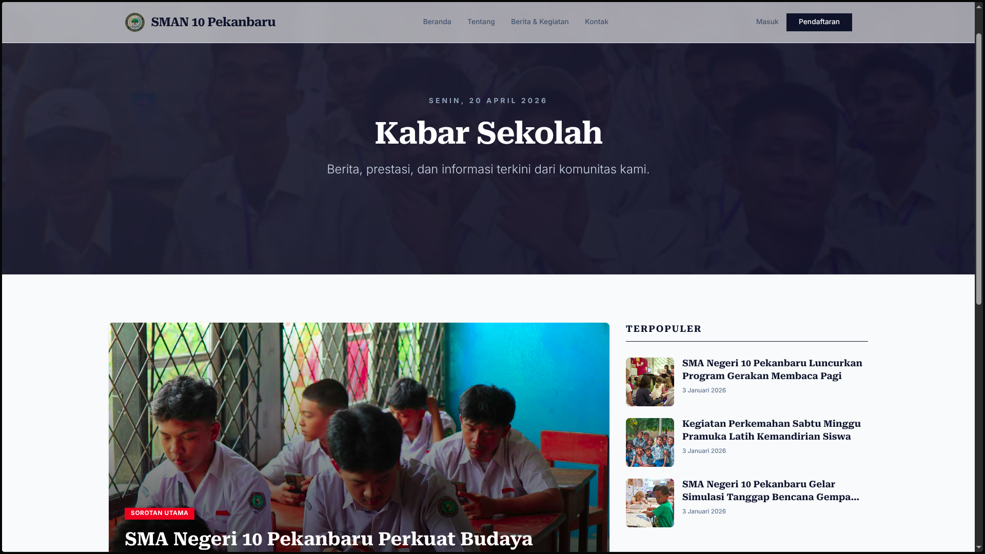 School Management System screenshot 2